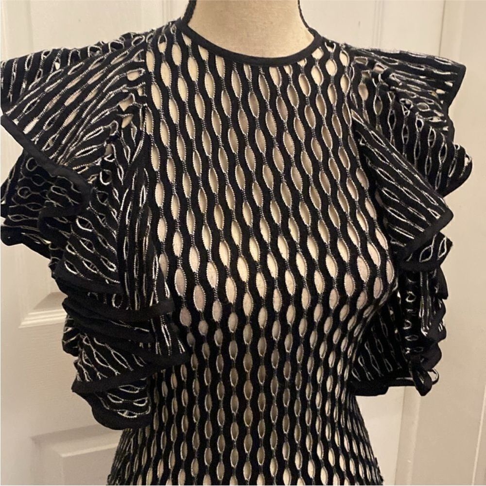 Beaufille Black Ruffled Women's Top, S - Picture 4 of 7